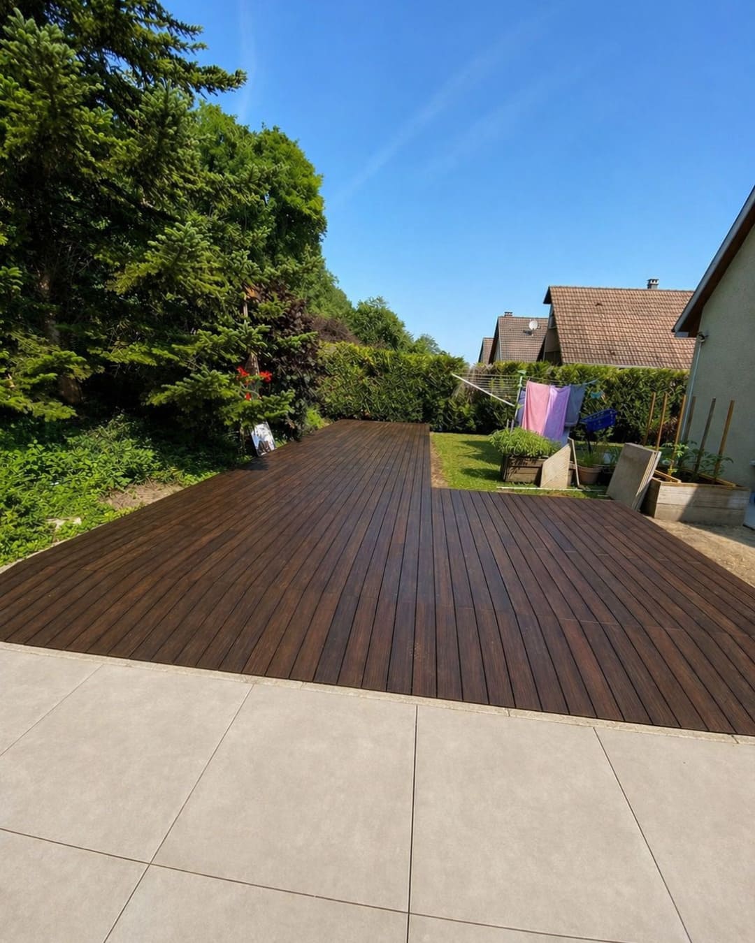 Terrasse en bambou MOSO X-Treme haute densité posée sur système Grad à Rixheim